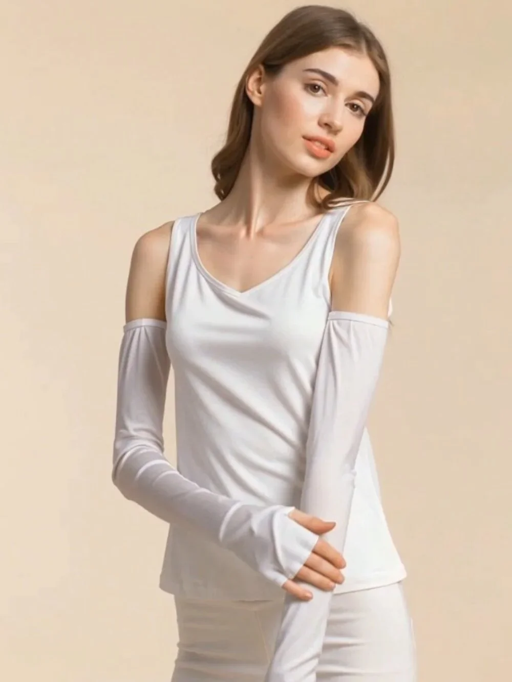 Silk Sun Protection Arm Sleeves UV Blocking Arm Warmers for Running Cycling
